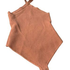 Abercrombie & Fitch Women’s Bodysuit Halter Tie Top  in Peach/Tan